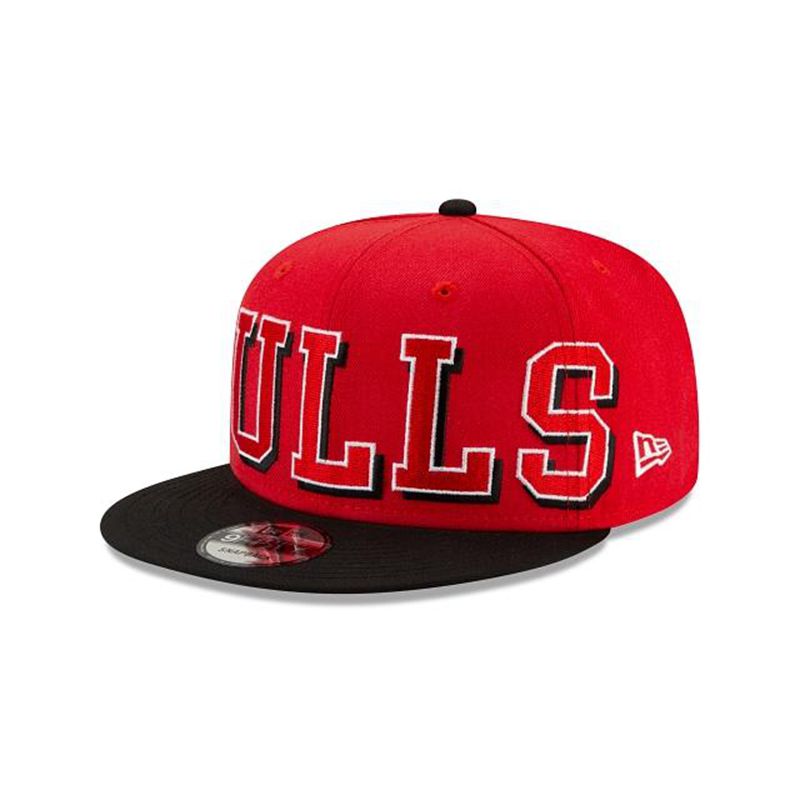 NBA Chicago Bulls Block Font 9Fifty Snapback (RWQ7043) - Black New Era Caps